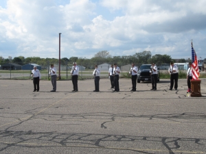 Reedsburg VFW Post 1916 conducted military honors at a memorial service following the District 11 meeting that was held at the post on Oct. 2. Names of deceased veterans and auxiliary members were read at the service. (Submitted photo)