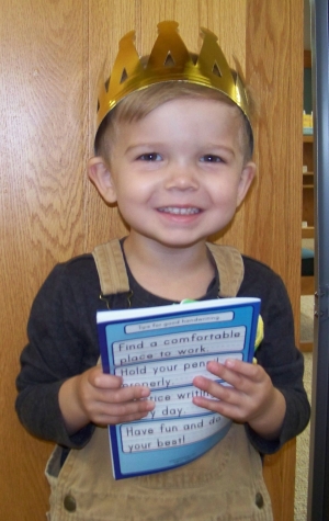 Brody Schreiber, 2, is the latest preschooler to complete the 1,000 Books before Kindergarten program at the Reedsburg Public Library. The program strives to encourage early literacy. More information about 1m000 Books before Kindergarten can be found at www.reedsburglibrary.org. (Submitted photo)