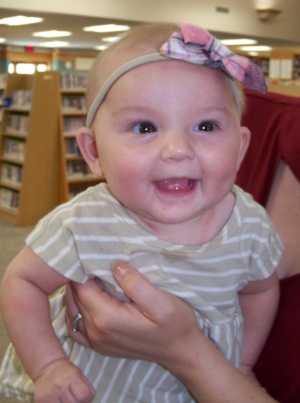 Sutton Lindloff, 4 months, has finished the Babies Bloom: 100 Books Before One reading challenge in Beanstack through the Reedsburg Public Library. Infants who complete the program receive a free book. For more details about the program, visit reedsburglibrary.beanstack.org. (Submitted photo)