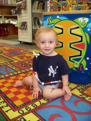 Raphael Wood, not yet 1, has completed Babies Bloom: 100 Books before One. This free early literacy program at the Reedsburg Public Library encourages families to read with their children. For more information visit www.reedsburglibrary.org. (Submitted photo)