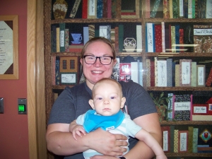 Oliver, 6 months, seen here with his mother, Courtney McGlynn, completed the 100 Books before One program at the Reedsburg Public Library. The offering is meant to give kids early exposure to reading. (Submitted photo)
