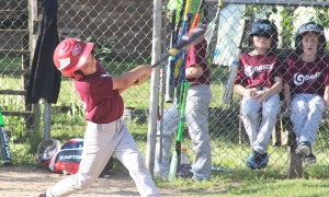 The AAA division in Reedsburg Little League Baseball features 7- and 8-year-olds and they were having at it last week at Ramsey Park as the league season continued. (Photos by Troy Matz)