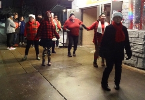 Dancers were outside Tarbender’s with Sass during Living Windows last Friday night.