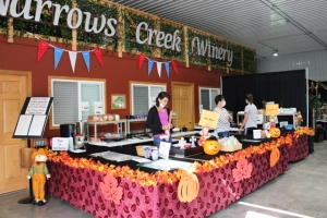Volunteers work the St. Peter’s Loganville gourmet grilled cheese stand at Narrows Creek Winery during the Hill and Valley Exploration Tour.