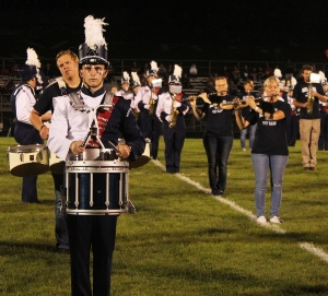 Alumni members joined current members for the RAHS band halftime show Friday night during Reedsburg’s Homecoming football game vs. Sparta at Millennium Field. (Photo by Troy Matz)
