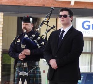 A bagpiper plays while a trumpeter waits to perform taps during the Sauk County Respect for Law Enforcement Day ceremony. (Photos by Heather Stanek)