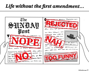 This cartoon by Ruby Writt won third place in the Wisconsin Civics Games, which are presented by the Wisconsin Newspaper Association Foundation. Writt is a 10th grader at Clark Street Community School in Dane County.