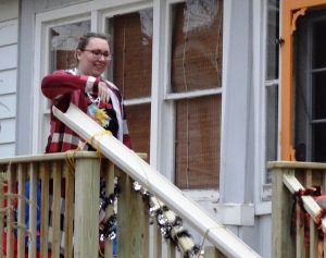 This homeowner found a creative way to maintain social distancing during Reedsburg’s trick-or-treat hours last Saturday night. She said the family had an old gutter laying around, which they repurposed into a candy chute. Kids stood at the bottom to collect their treats. COVID-19 had several households adapting for Halloween; practices included leaving bowls outside and wearing masks. (Photo by Heather Stanek)