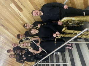 The following Reedsburg Band members recently participated with students from 13 other schools in the 2024 Badger Conference Honors Band. The 85 members of the whole group spent a day rehearsing, followed by a performance under the direction of internationally known conductor John Lynch, currently director of bands at the University of Wisconsin-Stevens Point. Back row, top to bottom, are Kai D'Ambrosio, Jalen Boettcher, Joseph Garstka, Jonah Porter, and Damon Luke. Front row, top to bottom are Kiah Larson,